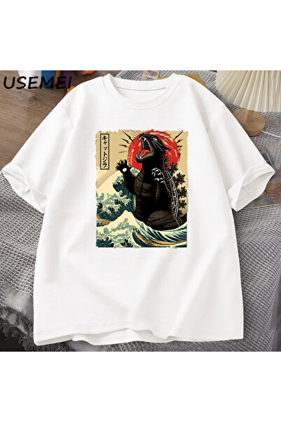 Tarzsokak Catzilla mačka T-shirt mačka Vlasnik Odjeća Smešne Harajuku Preveli...