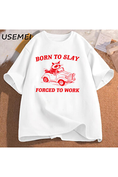 Tarzsokak تي شيرت "مولود للقتل"، تي شيرت عمل، صبي، رسومات كرتونية عتيقة، تي ش...