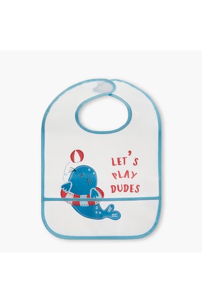 Juniors Graphic Print Bib with Hook and Loop Closure - Set of 5