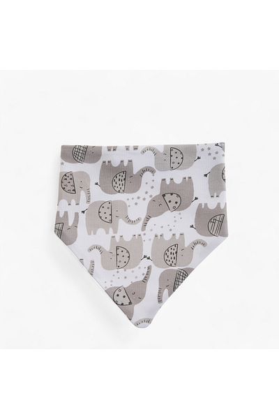 Juniors Elephant Print Bib with Button Closure - Set of 3