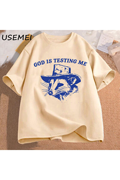 Tarzsokak Dumnezeu mă testează și eu sunt % tricou bărbătesc amuzant din bumb...