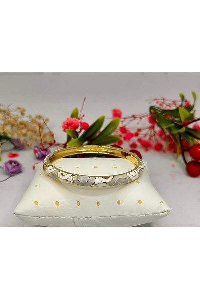 ısıkkonya Stainless Enamel Embroidered Crafted Bracelet (Special Locked) [Allergy-Free Product]