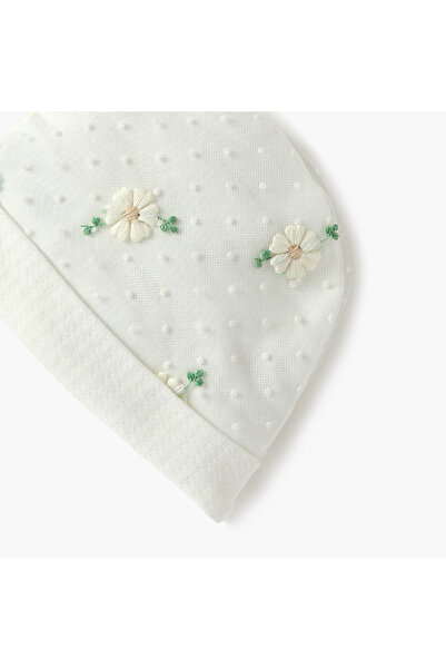 giggles Flower Embroidered Cap