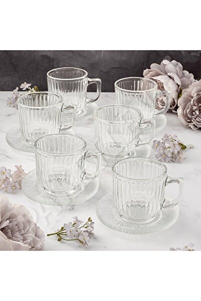 Genel Markalar 12 Parça Kulplu Çay Fincanı Seti - 6'lı, şık ve kullanışlı tas...