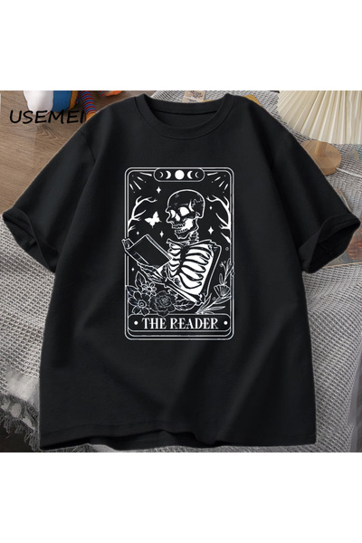 Tarzsokak Tricou pentru cititori de cărți de tarot Tricou cu schelet care cit...