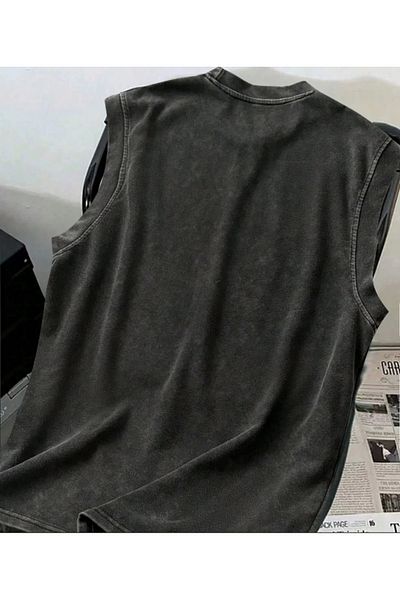 1blood Ultimate Alien Death Match Αμάνικο Μπλουζάκι Crew Neck που πλένεται Vintage Unisex Oversize
