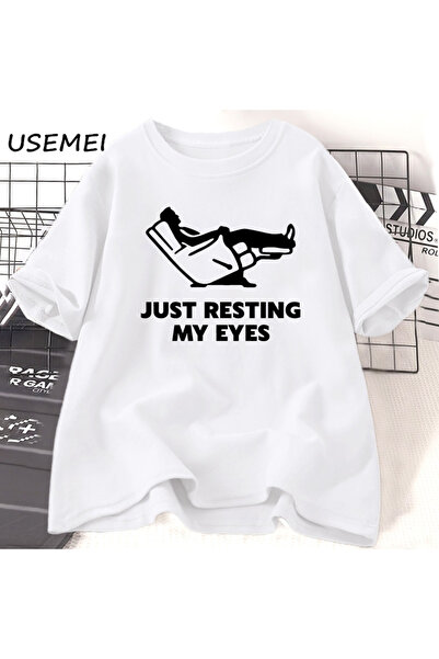 Tarzsokak Just Resting My Eyes TKomik Exhausted Dad Father Tricou pentru bărb...