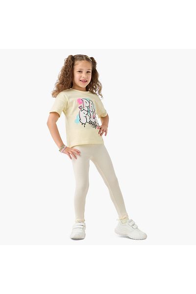 Juniors Solid Leggings with Elasticated Waistband