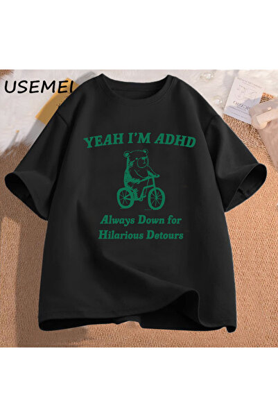 Tarzsokak Tricou cu grafică amuzantă pentru bărbați, Da, sunt ADHD, raton, tr...