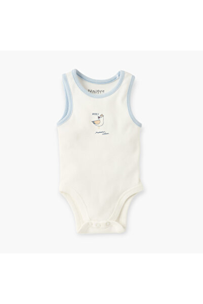 Juniors Printed Sleeveless Bodysuit with Round Neck - Set of 2