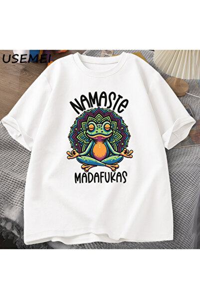 Tarzsokak تي شيرت مضحك لليوجا على شكل ضفدع للعناية الذاتية تي شيرت قطني بأكما...