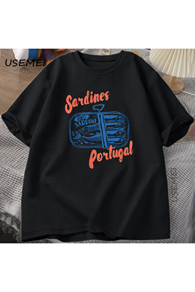 Tarzsokak Tricou Sardine Canned Fish Portugalia Tricou Vintage Travel Fish TG...