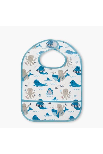 Juniors Graphic Print Bib with Hook and Loop Closure - Set of 5