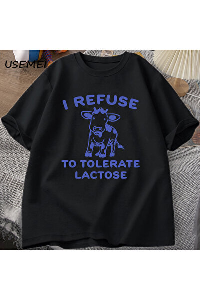 Tarzsokak Аз съм лактозонепоносим мъж с тениска забавна ретро крава графична ...