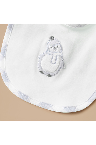 giggles Penguin Applique Bib with Snap Button Fastening