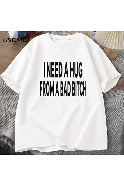 Tarzsokak Tricou I Need A Bad Hug Bărbați Bumbac cu mânecă scurtă TUmmer Prin...