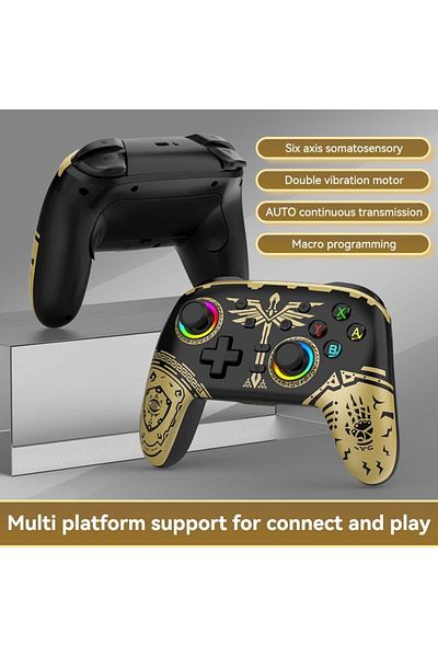 Generic Wireless Switch Pro Controller, with Programmable Macro Buttons/6-Axis Gyroscope/Continuous Auto Tra