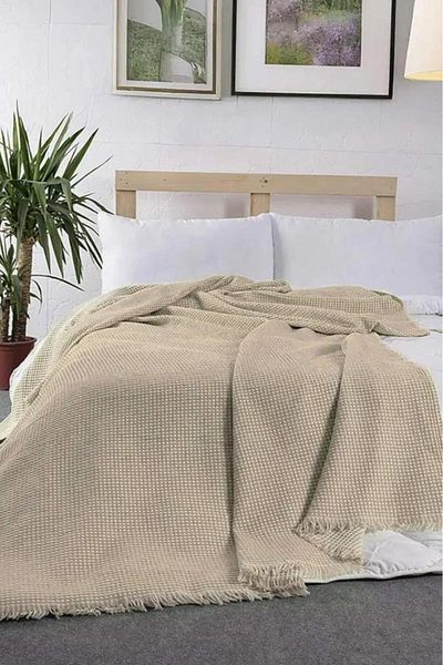 Çeyiz Diyarı Lora Double Single Pique 200X230 cm Beige