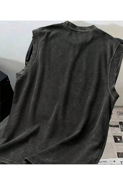 1blood Μπλούζα Anarchy Μπικίνι Κοντό Μανίκι Λαιμόκοψη Crew Neck Ξεβαμμένη Vintage Unisex Oversize T-shirt