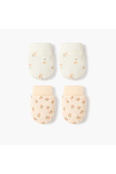 Juniors Flower Print Mittens - Set of 2