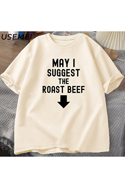 Tarzsokak Tricou Roast Beef Funny Adult Printed Tricou Bărbați Bumbac cu mâne...