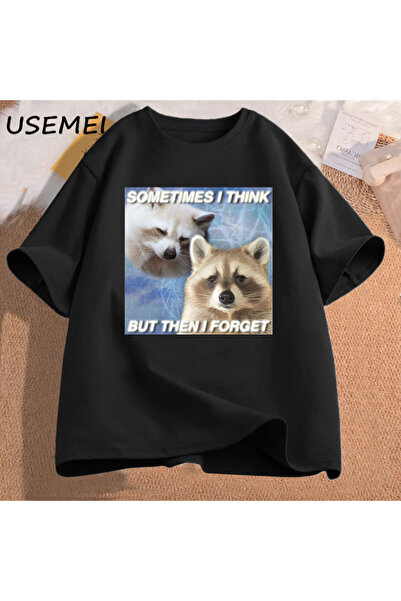 Tarzsokak Tricou Funny Meme Uneori gândesc, dar apoi uit amuzant despre gunoi...