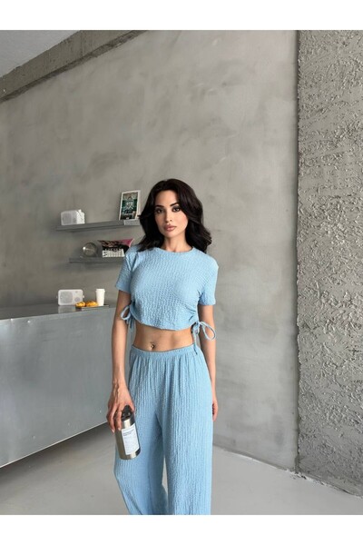 Butik Bebe Mavisi Petekli Takım