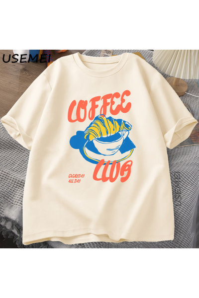 Tarzsokak Coffee Club TRetro Coffee Tricou cu grafică Tricou cu mânecă scurtă...