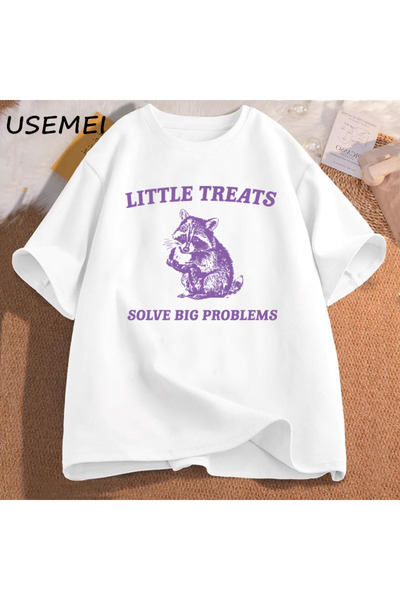 Tarzsokak Tricou cu imprimeu amuzant cu raton, care arată că ești mic, dar re...