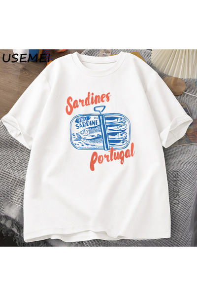 Tarzsokak تي شيرت سمك السردين المعلب تي شيرت البرتغال تي شيرت عتيق للسفر على ...