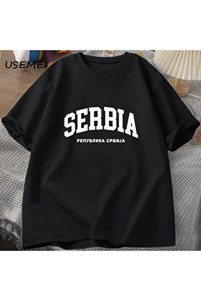 Tarzsokak Tricou Republica Serbia pentru bărbați, vară, bumbac, mânecă scurtă...