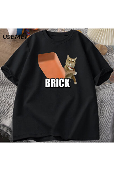 Tarzsokak Tricou amuzant Cat Throwing Bricks Meme ușor pentru bărbați și feme...