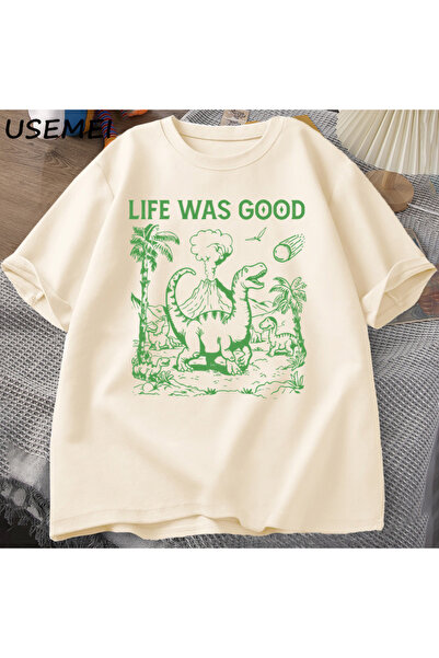 Tarzsokak تي شيرت مضحك على شكل ديناصور ميمي تي شيرت الحياة جيدة حمقى تي شيرت ...