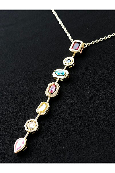 Bonicce Y Necklace Colorful Zircon Stone Imported Steel Bracelet Stainless