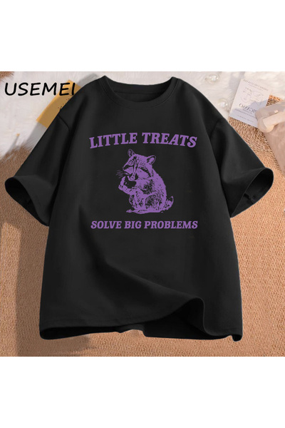 Tarzsokak Tricou cu imprimeu amuzant cu raton, care arată că ești mic, dar re...