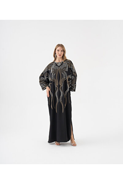 SERPİL Işıltılı Taş Detaylı Salaş Şık Abiye Elbise