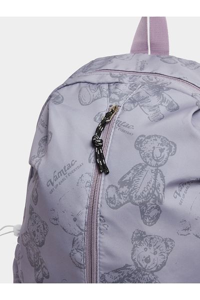 Styli Girls Purple Bear Graphic Print Backpack