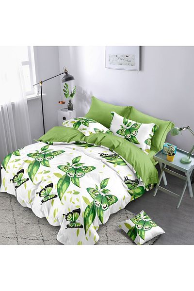 Kotonia Home Thick and Fine Bed Linen, 6 Pieces, Xxl - Butterfly Pattern, Yoyo, 16
