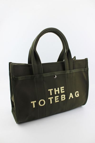 İLKYAZ Tote Bag Printed Khaki Waterproof Women's Hand and Shoulder Bag 32X25X14 cm