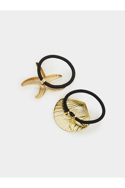 Styli Set of 2 - Metal Accent Hair Tie