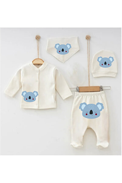 bebekpare Baby Boy Hospital Discharge Set / Newborn Set Koala Printed Cotton