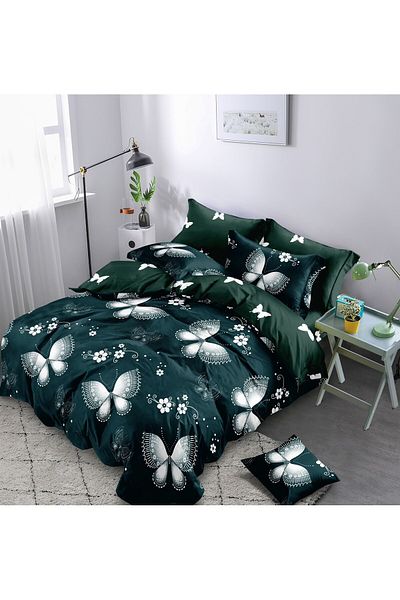 Kotonia Home Fine and Thick Bed Linen Xxl, 6 Pieces - Butterfly Pattern, Yoyo, 12