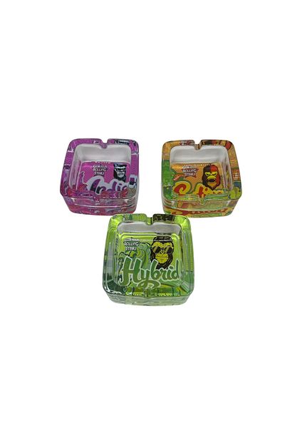 blackraw (Mixed Stock) Gorilla Rolling Stars 2 Capacity Glass Ashtray
