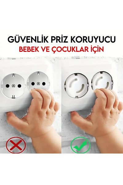 Home 5-Piece Safety Socket Protector – Hole-Free Socket Cover for Babies and Children, European Type
