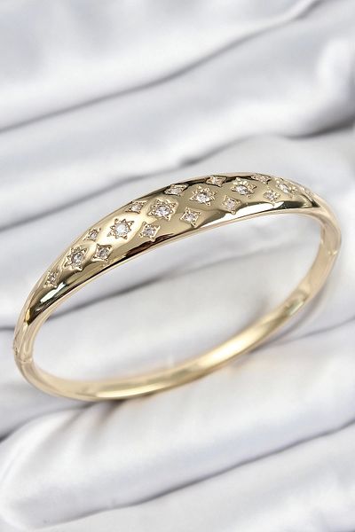 Clariss Brass Zircon Stone Pole Star Model Gold Color Women's Handcuffs