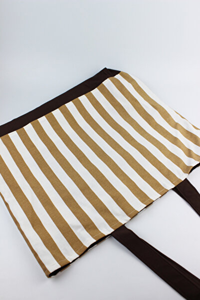 İLKYAZ Γυναικεία τσάντα παραλίας καφέ γάλακτος με μοτίβο με κουμπωτό κλείσιμο 48x32x13 εκ.