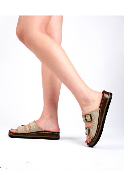 ZSHOES Women's Embroidery Patterned Double Buckle Casual Orthopedic Slippers