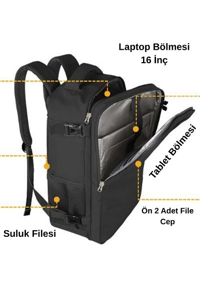 woys Σακίδιο πλάτης ταξιδιού, Τσάντα Laptop Ελαφρύ τσαντάκι χειρός Mr Small Suitcase Τσάντα βαλίτσας Μαύρη