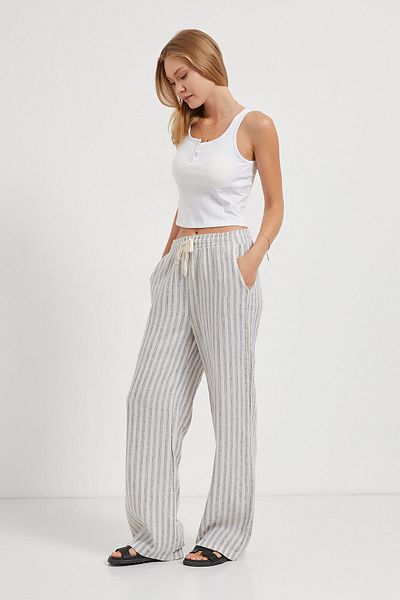 Arma Life Armalife 5471 Striped Muslin Women's Pants with Elastic Waist