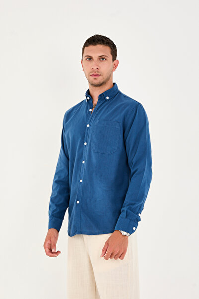 No Way Чоловіча сорочка Regular Fit, 100% бавовна, з однією кишенею, з фламурним льоном